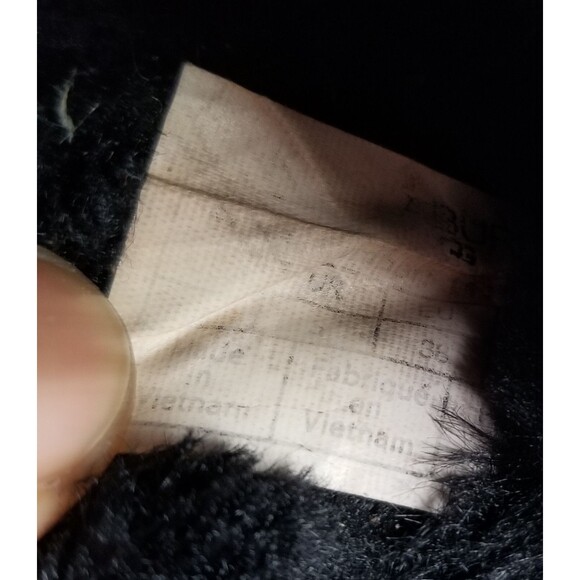 UGG Fluff Yeah Slide Black Slipper Sandal Sz 7 38 Sheepskin Fur Gray Soles - Picture 14 of 14